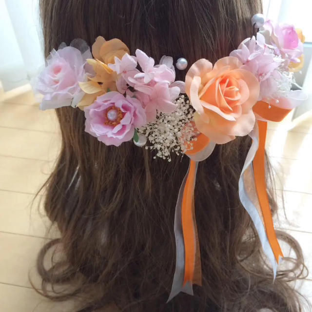 ラプンツェル髪飾り♡オレンジ♡ピンク♡黄色 古き ラプンツェル髪飾り♡オレンジ♡ピンク♡黄色 古き