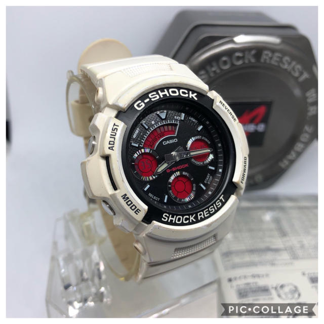 G-SHOCK(ジーショック)のCASIO G-SHOCK 希少 ブラックピンクダイヤル ホワイトカラーモデル♪ メンズの時計(腕時計(アナログ))の商品写真
