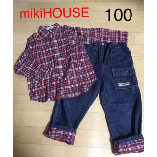 ミキハウス(mikihouse)の格安ミキハウス100シャツデニムパンツセット(その他)