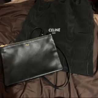 セリーヌ(celine)のCELINE スムースラムスキン Lサイズラージトリオバッグ ショルダーバッグ(ショルダーバッグ)