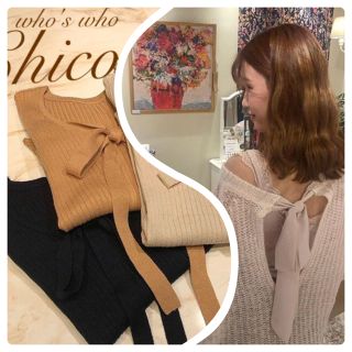 フーズフーチコ(who's who Chico)のAW新作🍁¥6490【Chico】バックリボンざっくりニット(ニット/セーター)