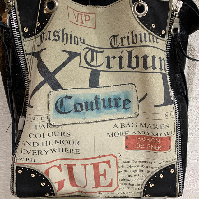 H.P.FRANCE(アッシュペーフランス)のバーバラリール　レザーバッグ　黒系　美品 レディースのバッグ(ショルダーバッグ)の商品写真