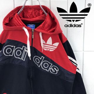 アディダス(adidas)の☆とまと様専用☆adidas 90s ジップパーカー ビッグトレフォイルロゴ(パーカー)