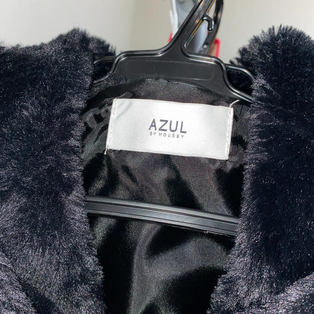 AZUL by moussy(アズールバイマウジー)のアズールバイマウジー　ショールカラーエコファーコート　ブラック レディースのジャケット/アウター(毛皮/ファーコート)の商品写真