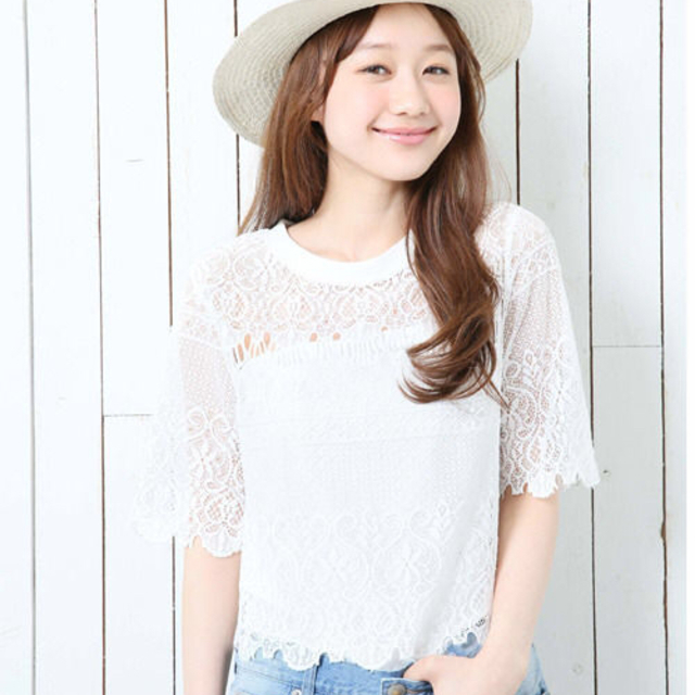 LOWRYS FARM(ローリーズファーム)のローリーズファーム♡レーストップス レディースのトップス(Tシャツ(半袖/袖なし))の商品写真