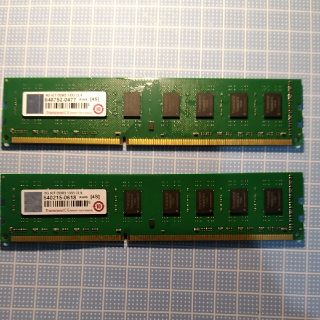 トランセンド(Transcend)の(中古)Transcend デスクトップ用 DDR3 1333 8GBメモリ×2(PCパーツ)