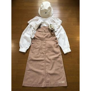 ピンクハウス(PINK HOUSE)のピンクハウス★ジャンスカ★スカート★美品★くすみピンク★ロゴ★古着★サロペット(ロングスカート)