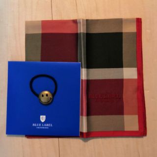 バーバリーブルーレーベル(BURBERRY BLUE LABEL)の新品送料込！三陽商会ブルーレーベルクレストブリッジ＆ニコちゃんヘアゴム(ハンカチ)