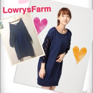 ローリーズファーム(LOWRYS FARM)のローリーズ袖チュールワンピオーガンジー(ひざ丈ワンピース)