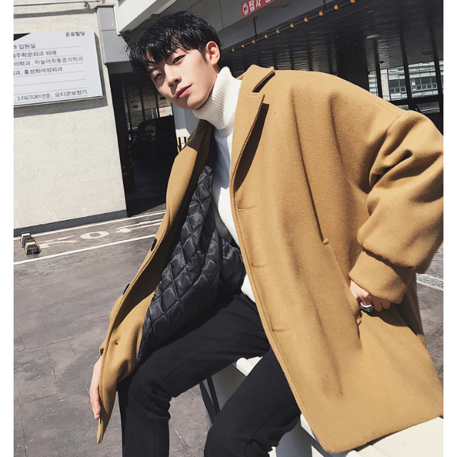 秋冬新作　ボックスシルエットコート　韓国 メンズのジャケット/アウター(チェスターコート)の商品写真