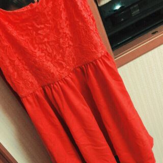 エイチアンドエム(H&M)のオレンジミニワンピ❤︎(ミニワンピース)