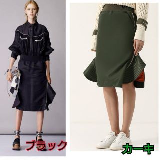 新品 sacai 18aw サイズ1 サイドジップ ペプラム スカート ma1