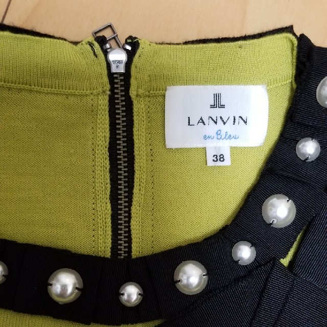 LANVIN en Bleu(ランバンオンブルー)の専用　ランバンオンブルー　薄手ウールニット美品 レディースのトップス(ニット/セーター)の商品写真