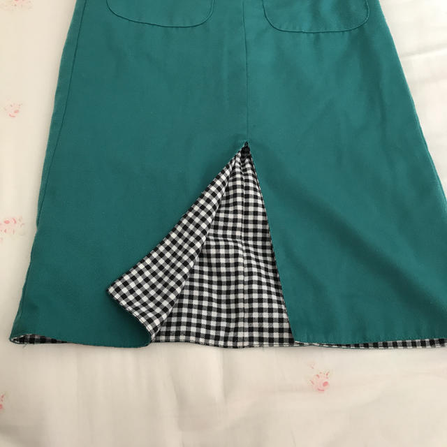 heather(ヘザー)のベルト付 ミモレ丈スカート グリーン レディースのスカート(ひざ丈スカート)の商品写真