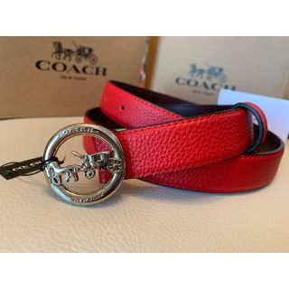 コーチ(COACH)の新品コーチCOACH シルバー馬車ロゴレディースレザーベルト(ベルト)