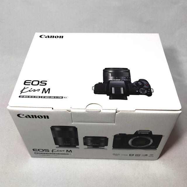 新品未使用 Canon EOS Kiss M レンズキット ブラック 保証付き ...