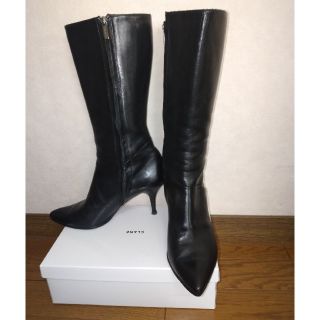 ジミーチュウ(JIMMY CHOO)のジミーチュウ ロングブーツ 36 1/2 レディース美品 黒 レザー(ブーツ)