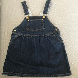 プチバトー(PETIT BATEAU)のプチバトー　デニムジャンパースカート　24m（86cm）(ワンピース)