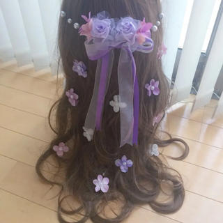 ラプンツェル髪飾り♡紫(ヘッドドレス/ドレス)