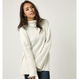 アズールバイマウジー(AZUL by moussy)のタートルワイドリブニットプルオーバー 新品タグ付き(ニット/セーター)