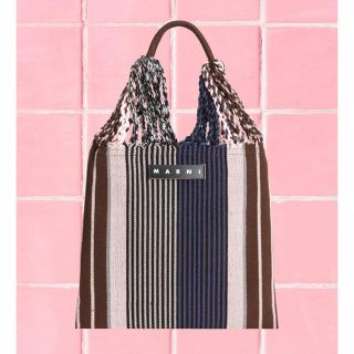 マルニ(Marni)の新品未使用★タグ付きMARNIマルニ ハンモックバッグネイビー×ピンク×ブラウン(ショルダーバッグ)