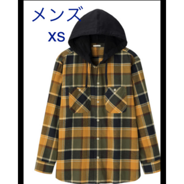 GU(ジーユー)の新品、未使用　フランネルチェックシャツパーカ(長袖) xs メンズのトップス(シャツ)の商品写真