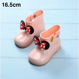 【新品】レインブーツ リボン ピンク(16.5cm)(長靴/レインシューズ)