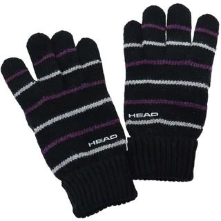 ヘッド(HEAD)のHEAD ヘッド 手袋 5本指 ボーダー 毛ナイロン 【日本製 】★ブラック新品(手袋)