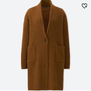 ユニクロ(UNIQLO)のユニクロ＊ウールリブニットコート☆試着のみ(ニットコート)