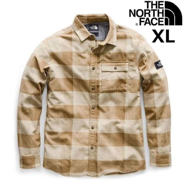 THE NORTH FACE(ザノースフェイス)のノースフェイス フランネルシャツ チェック柄 長袖(XL)カーキ 180910 メンズのトップス(シャツ)の商品写真