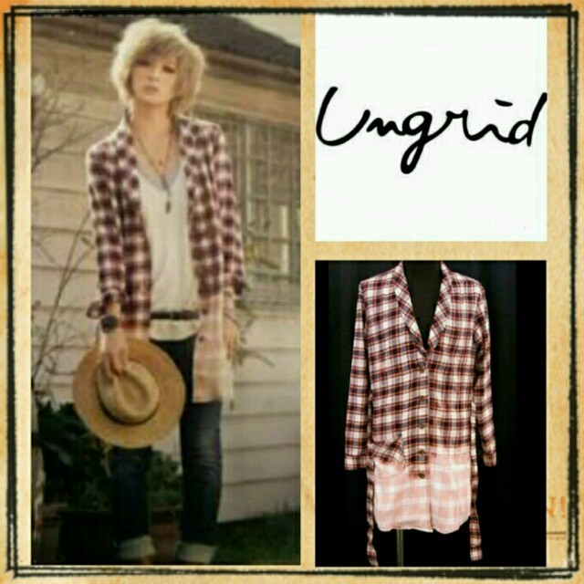 Ungrid(アングリッド)のungridチェックグラデロングガウン❥ レディースのトップス(シャツ/ブラウス(半袖/袖なし))の商品写真