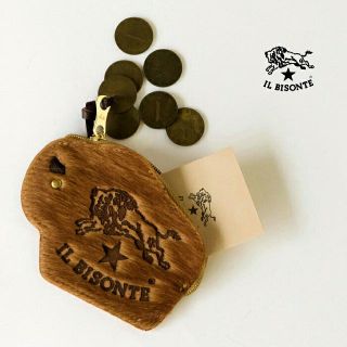 イルビゾンテ(IL BISONTE)の新品【IL BISONTE 】ハラコ×レザー バッファローコインケース/ブラック(コインケース)