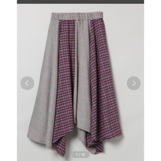 JEANASIS(ジーナシス)のJEANASIS クレイジーパターンチェックアシメスカート レディースのスカート(ロングスカート)の商品写真
