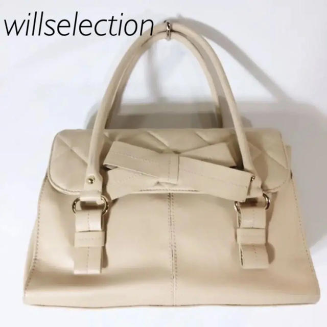 WILLSELECTION(ウィルセレクション)のウィルセレクション willselection ハンドバッグ ベージュ リボン レディースのバッグ(ハンドバッグ)の商品写真