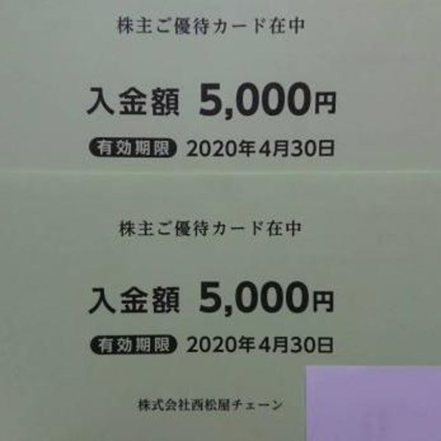 西松屋 株主優待 5000円分