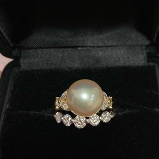 ミキモト(MIKIMOTO)のご専用♡国宝級 越物 アコヤ真珠 超大玉11mm 照り照り 虹色(リング(指輪))