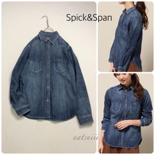 スピックアンドスパン(Spick & Span)のスピックアンドスパン . インディゴ染め デニム シャツ ブラウス(シャツ/ブラウス(長袖/七分))