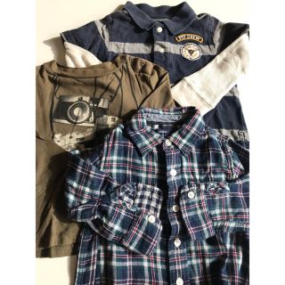 ベビーギャップ(babyGAP)のBabyGap 90㎝チェックシャツ& ロンT 3枚セット(Tシャツ/カットソー)