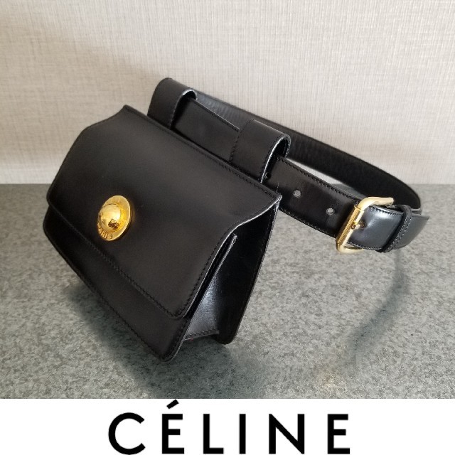 CELINE レザー ミニバッグ ベルトバッグ70ベルト幅