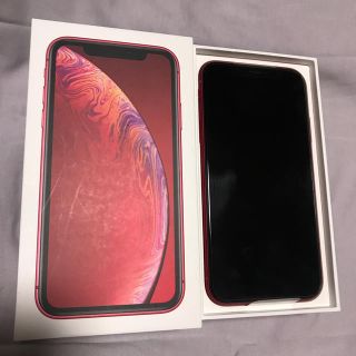 アイフォーン(iPhone)のiPhone XR 64GB simフリー　新品未使用　赤　RED　レッド(スマートフォン本体)