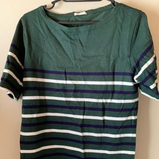 ジーユー(GU)のGU(ジーユー) ボーダーボートネックT メンズSサイズ 半袖(Tシャツ/カットソー(半袖/袖なし))