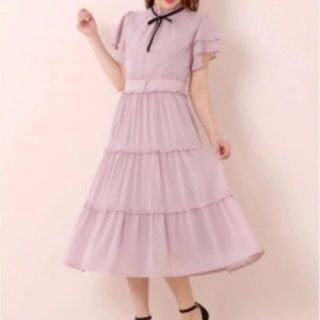 ロディスポット(LODISPOTTO)の美品♡ロディスポットのロイヤルティアードロングワンピース❤︎ピンク(ロングワンピース/マキシワンピース)