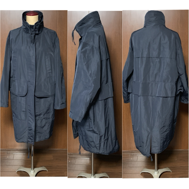 表地毛100%JIL SANDER NAVY ジルサンダー ネイビー 34 紺 コート