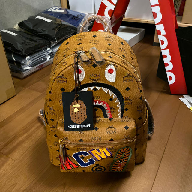 MCM BAPE SHARK STARK BACKPACK BRAND NEW VERY RARE TRUSTED USA SELLER