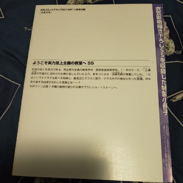 ようこそ実力至上主義の教室へSS 特製小冊子 エンタメ/ホビーのおもちゃ/ぬいぐるみ(キャラクターグッズ)の商品写真