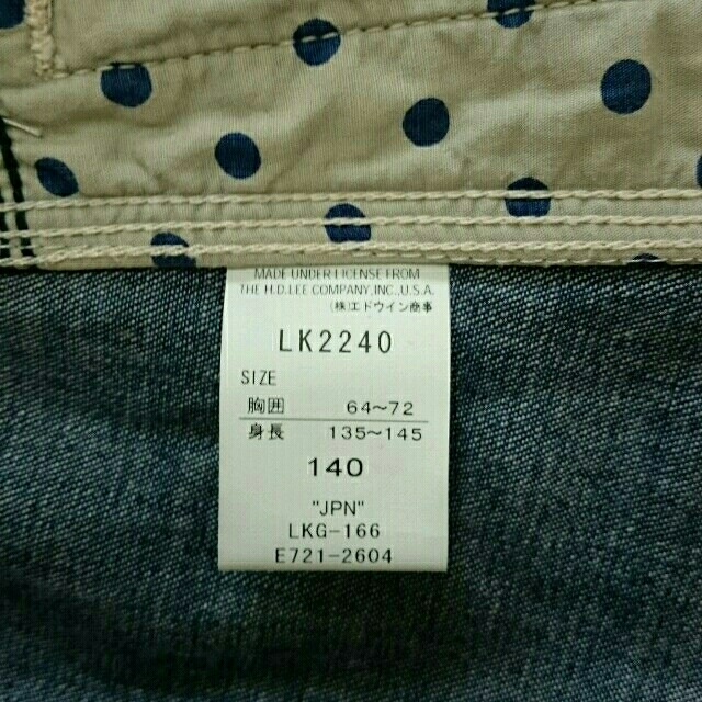 Lee(リー)のLee デニムワンピース 140 キッズ/ベビー/マタニティのキッズ服女の子用(90cm~)(ワンピース)の商品写真