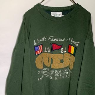 ゲス(GUESS)の【レア】80's GUESS スウェット トレーナー M グリーン USA製(スウェット)