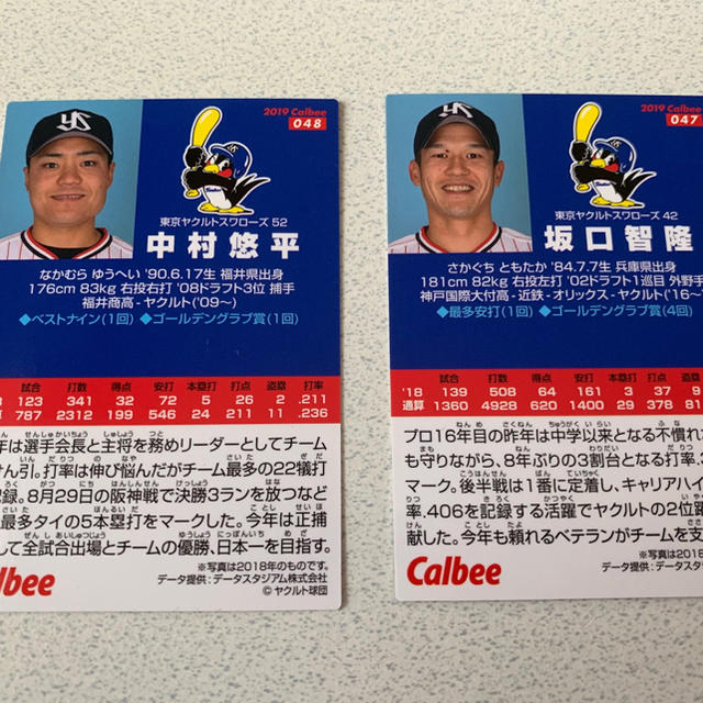 東京ヤクルトスワローズ(トウキョウヤクルトスワローズ)のプロ野球チップス カード エンタメ/ホビーのタレントグッズ(スポーツ選手)の商品写真