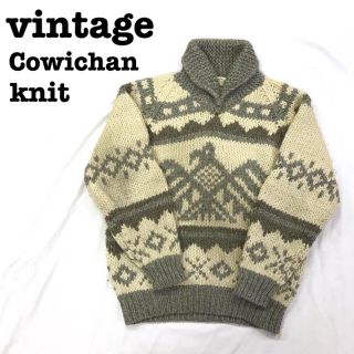 サンタモニカ(Santa Monica)の美品【 vintage 】 カウチンニット ウールニット ネイティブ柄ニット(ニット/セーター)