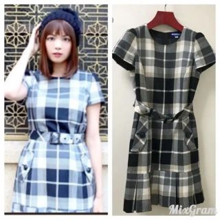 バーバリーブルーレーベル(BURBERRY BLUE LABEL)のバーバリーブルーレーベル チェックワンピース 秋冬 矢野未希子さん着用(ミニワンピース)